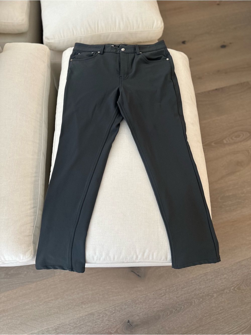 Pink Tartan Charcoal Grey Slim Leg Ankle Pants - Size 8